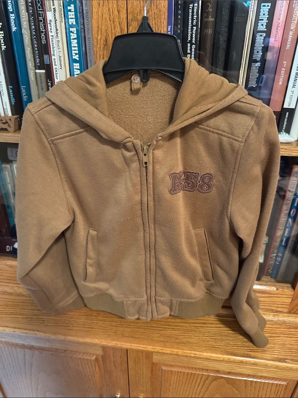 Hawke & Co Brown Hooded Zip-Up Sweatshirt with '1958' Embroidery